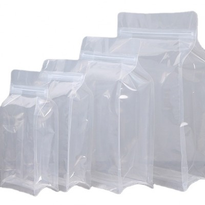 Hot sell in stock  food grade  resealable transparent self-sealing plastic nuts   packaging bag for nuts