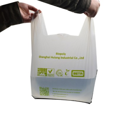 printing biodegradable material  t-shirt shopping packaging  plastic bags with handle for supermarket