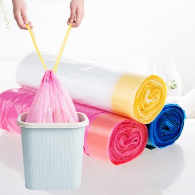 LDPE or HDPE Drawstring Biodegradable Trash Garbage Bags On Roll