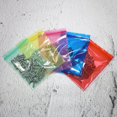 Variety color medium plastic storage zip lock bag