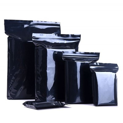 wholesale  resealable bag matte /mylar bags heat seal Black  sealed Ziplock bag