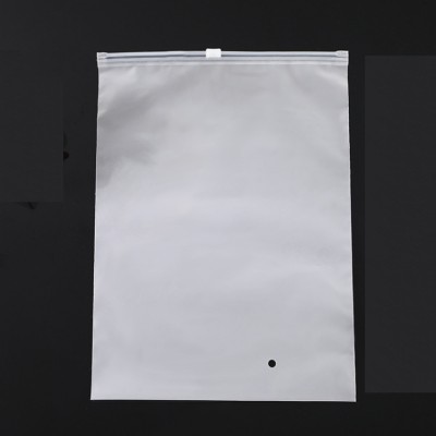 Factory price low MOQ zip lock frosted plastic slider cpe zipper packing bag for underwear clothing pouch