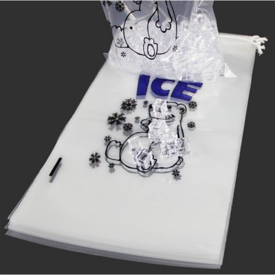 plastic ice bags custom printed plastic large drawstring ice bag