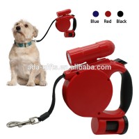 Pet Products Dog Accessories 5 Meters LED Light Retractable Dog Leash with Waste Bag Dispenser