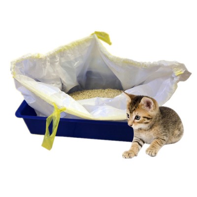 wholesale high quality plastic drawstring cat litter liners