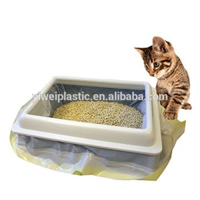 Customized Medium Plastic Drawstring Bag For Cat Litter Tray Liners Box