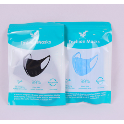 Custom logo printed plastic pe ziplock packaging bag for disposable face mask