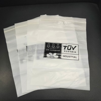 ASTM6400 EN13432 100% biodegradable compostable custom printed zip lock seal bag zipper bag