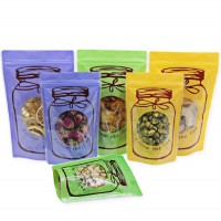 Wholesale  custom fruit flower tea ziplock packaging bag grip seal stand up ziplock bag