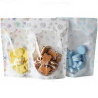 clear plastic mini print frosted ziplock bag creative cute translucent dried nuts reusable ziplock food storage bag