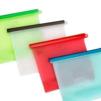 reusable silicone food storage bag 1000ml food vacuum bags packaging with zipper food container airtight